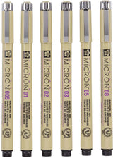 Sakura pigma micron trousse 6 fineliners noir