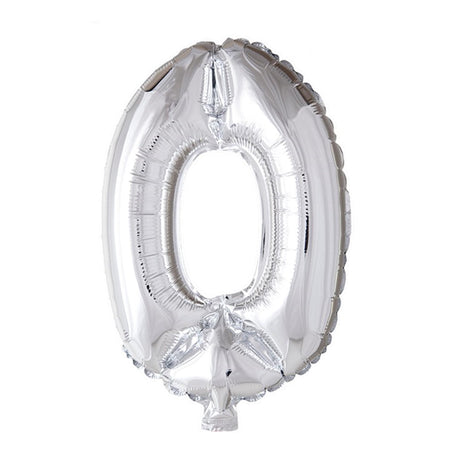 Ballon aluminium Globos numéro '0' argent 40cm