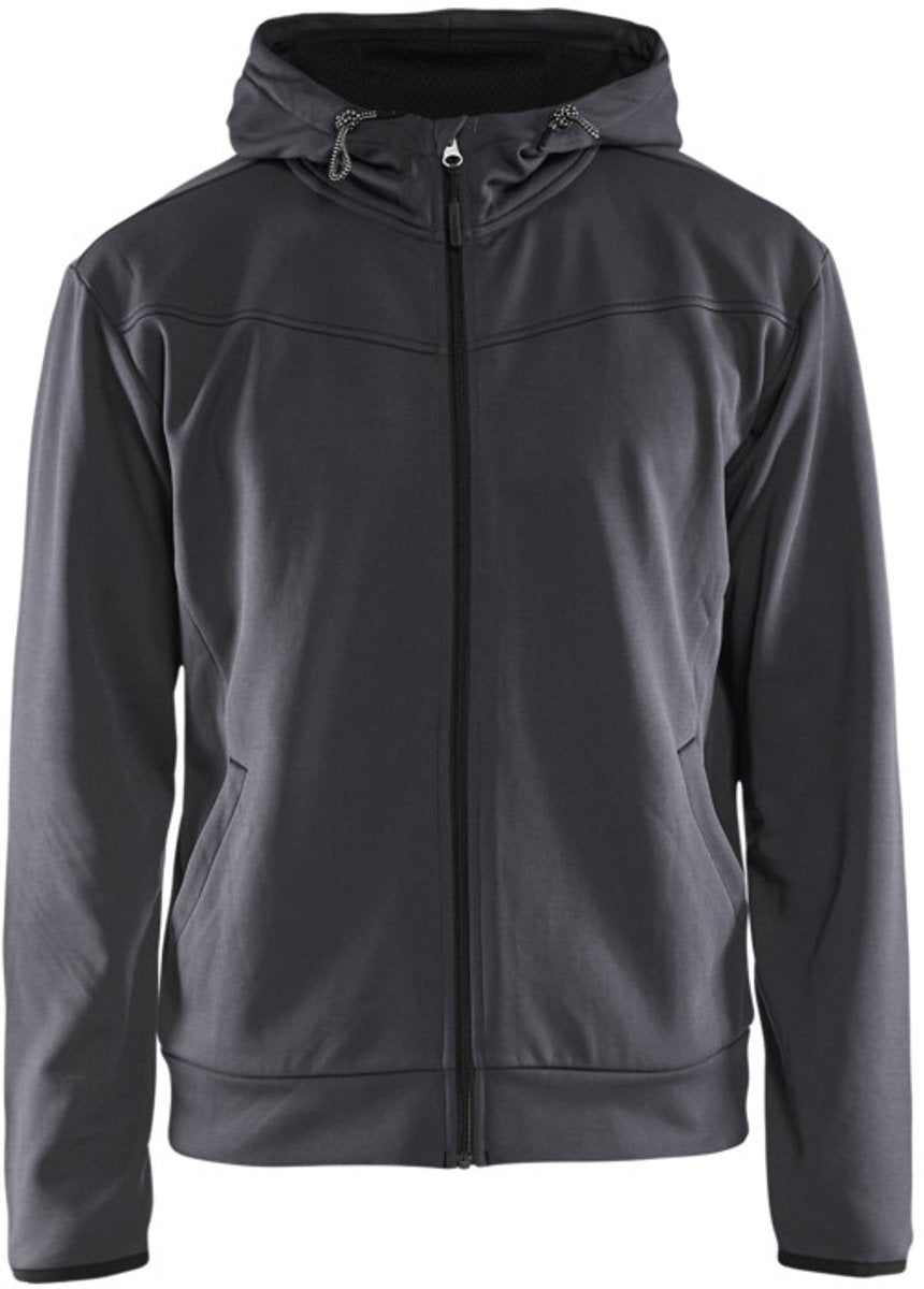 Blåkläder 3363-2526 sweat à capuche avec fermeture éclair gris moyen noir - taille 4xl