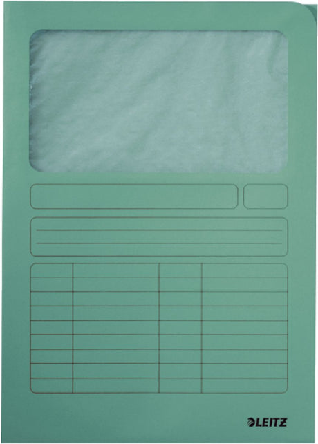 Chemise à fenêtre Leitz carton A4 - 100 pièces - vert clair