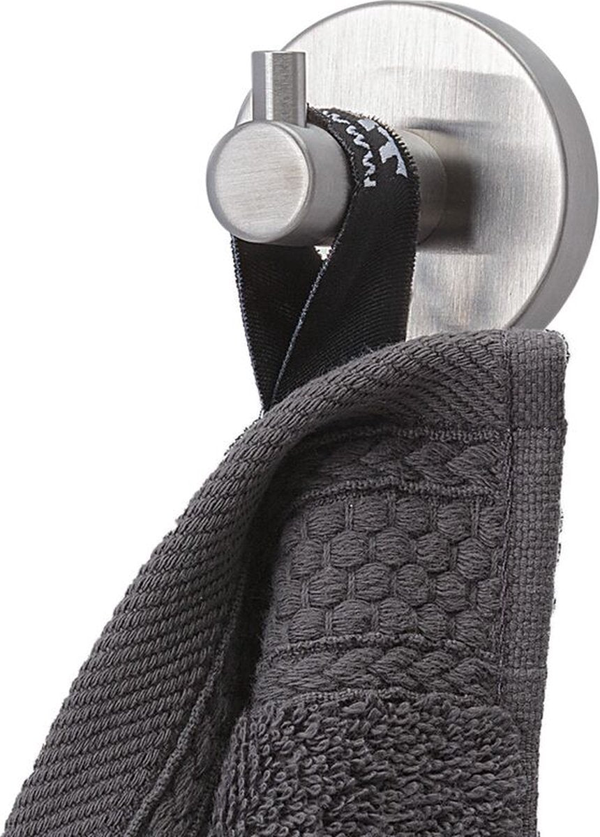 Tiger Boston - crochets à serviettes ⌀ 5 cm - sans perçage - perçage ou collage - acier inoxydable brossé