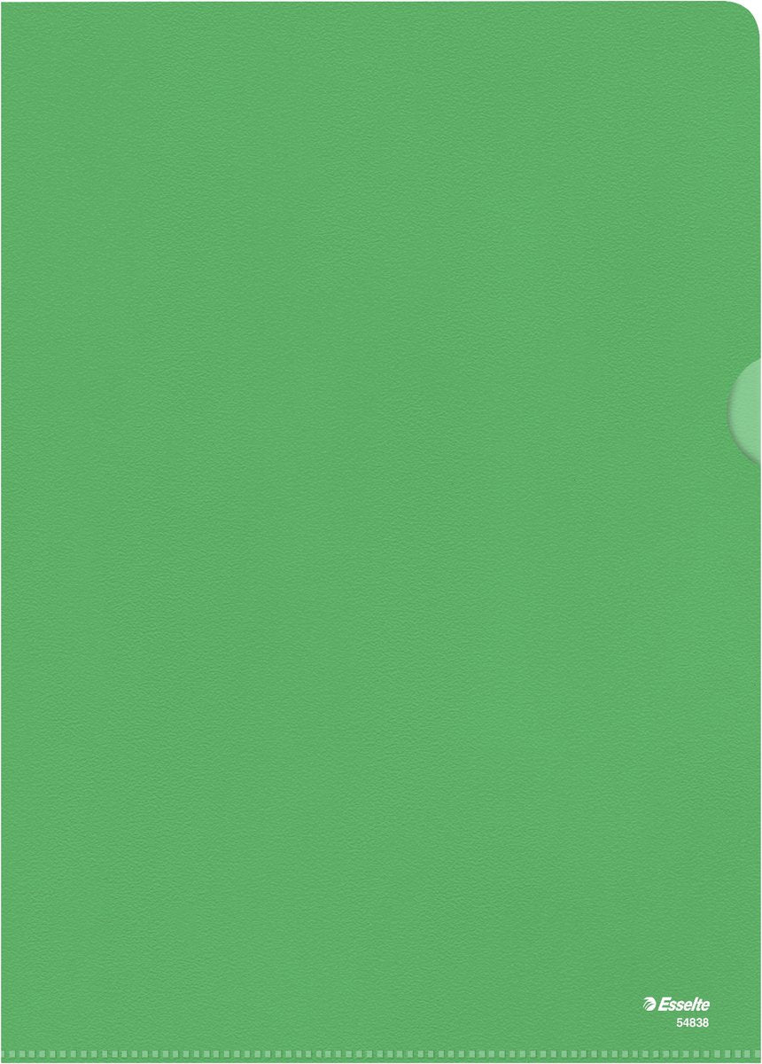 Dossier standard Esselte a4 - feuille pp 0,11 mm - 100 pièces - vert