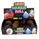 Fidget squeeze ball arc-en-ciel maille 6 cm | 12 pièces
