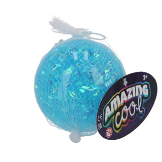 Incroyable balle rebondissante cool à paillettes avec lumière 10 cm assorties | 6 pièces