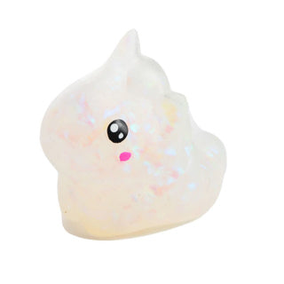 Fun squeeze animal 15 cm aqua blob avec ruban pailleté 4 assortis