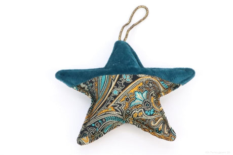 Hbx pendentif naturel vivant étoile paisley 14x14cm tissu velours