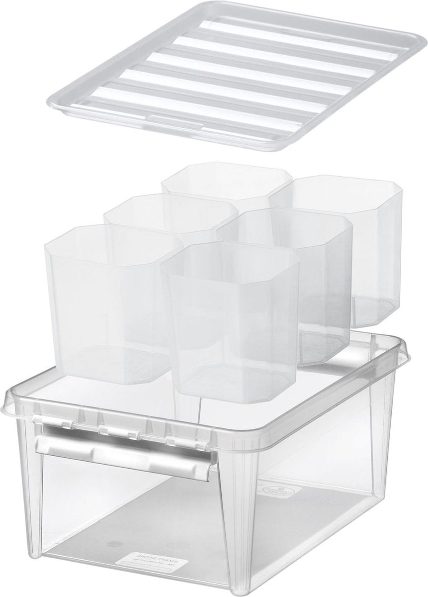 Smartstore - boîte de rangement classic 15 14 litres avec 6 séparateurs - polypropylène - transparent
