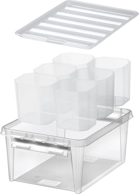Smartstore - boîte de rangement classic 15 14 litres avec 6 séparateurs - polypropylène - transparent