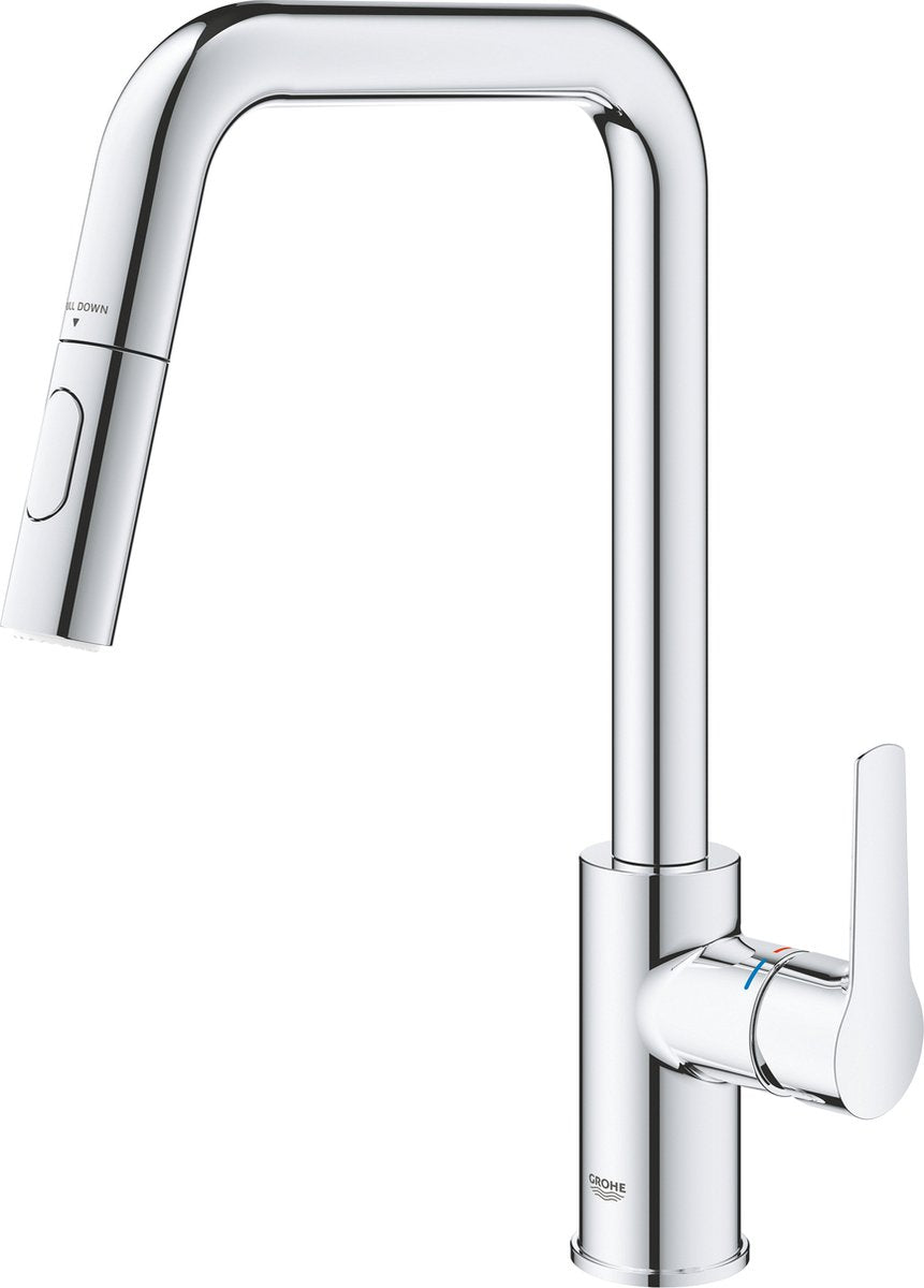 Mitigeur monocommande Grohe quickfix start - extractible - deux types de jets - chromé