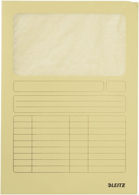 Chemise à fenêtre Leitz carton A4 - 100 pièces - jaune