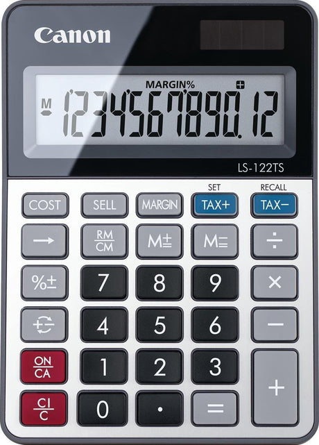 Calculatrice de bureau électronique Canon pour les services financiers ls 122ts double argent