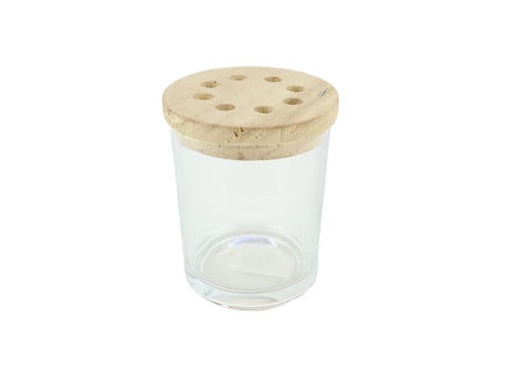 Vase vivant naturel Hbx avec couvercle de rangement ø9,2xh7,5cm clair
