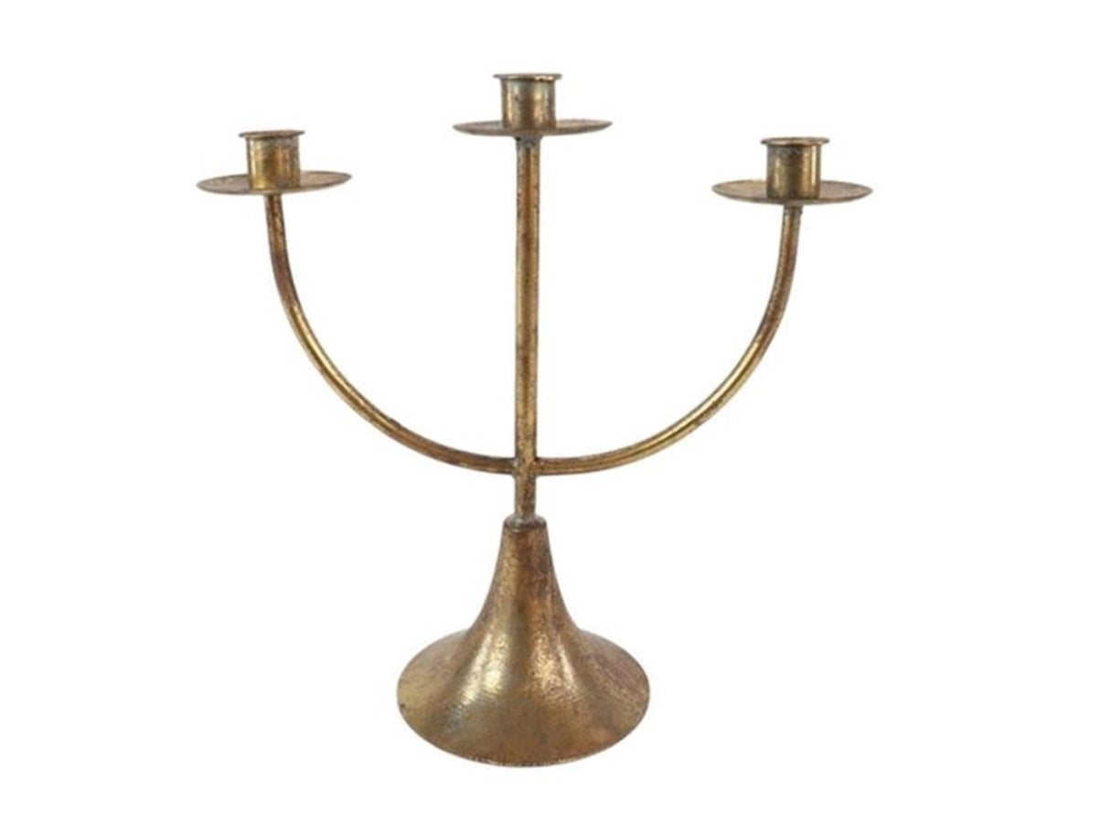 Hbx natural living chandelier 3 bras métal doré 30x13x30cm