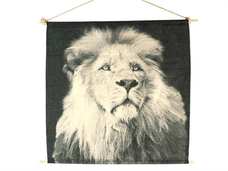 Hbx décoration murale vivante naturelle tissu lion 70x70x1,2cm
