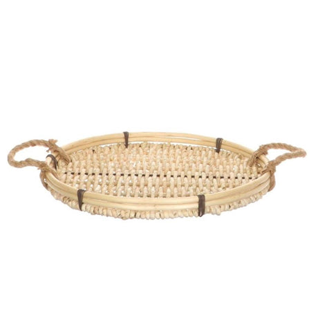 Plateau de vie naturel Hbx avec poignées ø35xh4cm