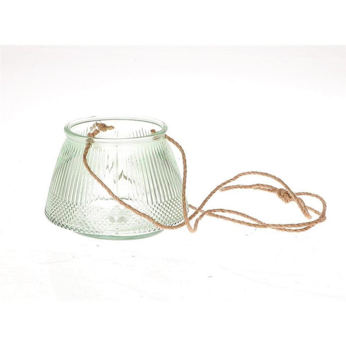 Hbx natural living lanterne suspendue lignes ø11xh15cm vert