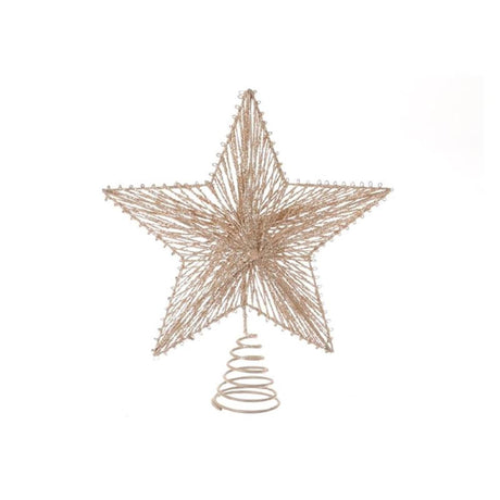 HBx natural living Peak Star Spiral Glitter 20xh23cm or