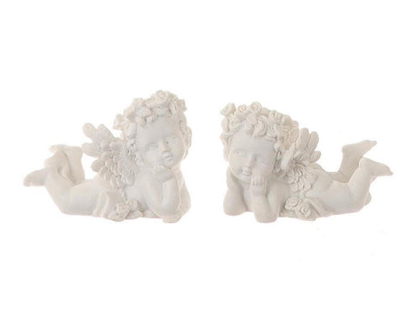 Hbx natural living déco ange 7x4x5,5cm blanc