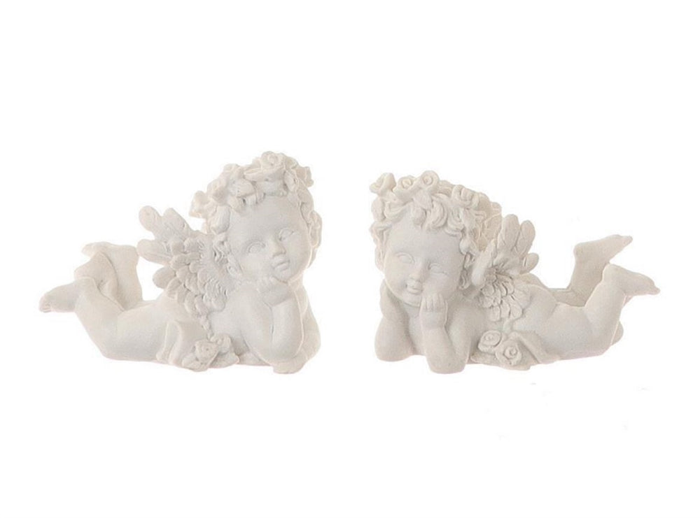 Hbx natural living déco ange 7x4x5,5cm blanc