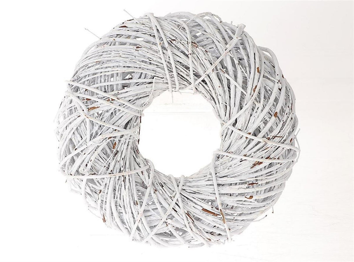 Hbx couronne de vie naturelle twister dia 35cm blanc délavé