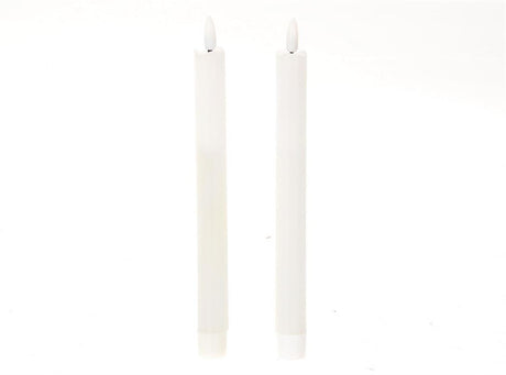 HBX natural living bougie de dîner flamme LED 24,5cm blanc