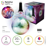 Lumières amusantes de fête boule disco 20cm led multicolore