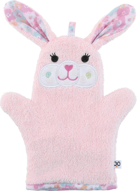 Gant de toilette Zoocchini - Béatrice le lapin rose