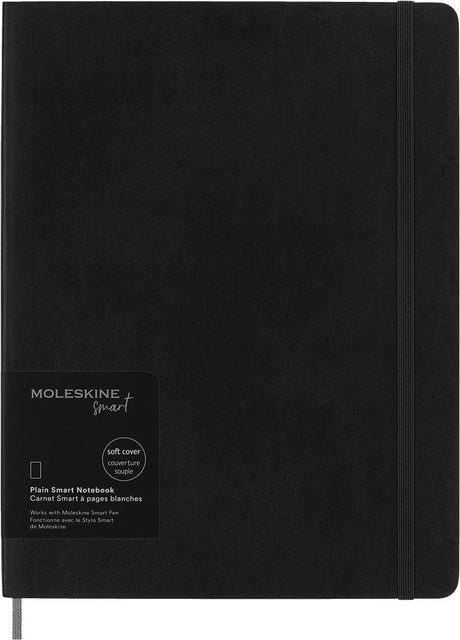 Carnet Moleskine - collection intelligente - xl - couverture souple - vierge - noir
