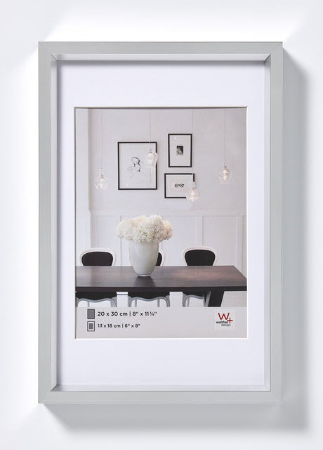 Style Walther en acier - cadre en plastique - format photo 30x40 cm - argent