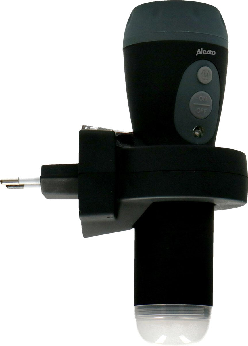 Lampe de poche LED Alecto - éclairage de secours - s'allume automatiquement en cas de panne de courant - pack d'urgence - atl-110zt - noir