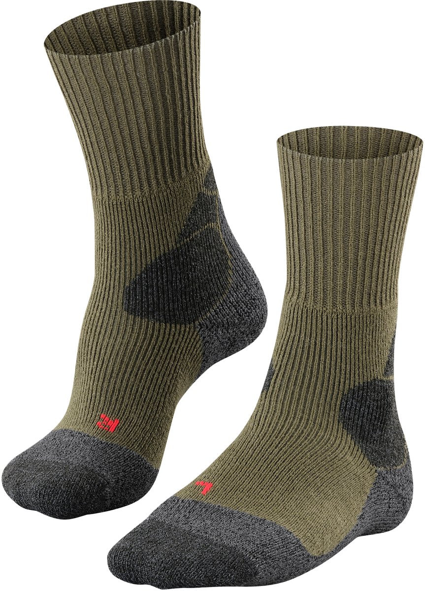 Falke tk-x expédition rembourrage ultra épais laine matériau fonctionnel chaussettes de randonnée hommes vert - taille 39-41