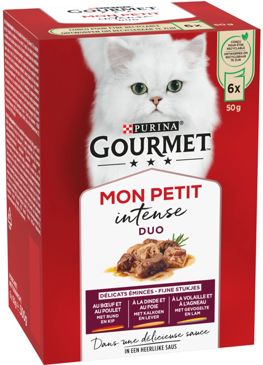 Gourmet mon petit intense - nourriture humide pour chat - duo viande - 48 x 50 g