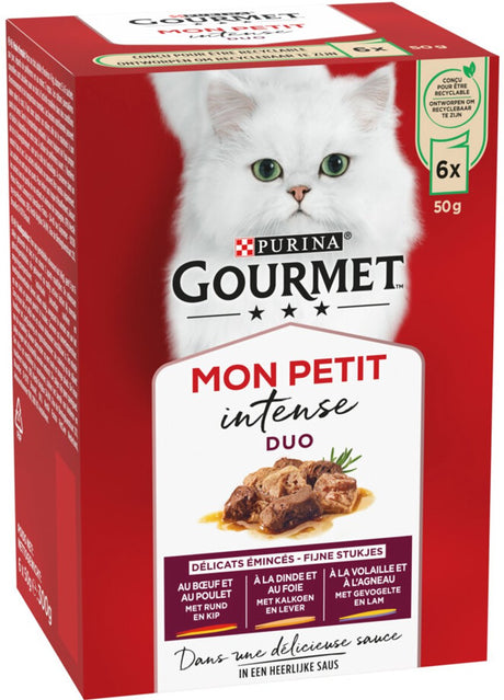 Gourmet mon petit intense - nourriture humide pour chat - duo viande - 48 x 50 g