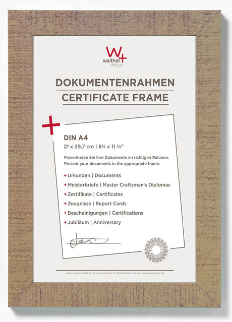 Walther home - cadre en bois - format photo 21x29,7 cm (din A4) - beige marron