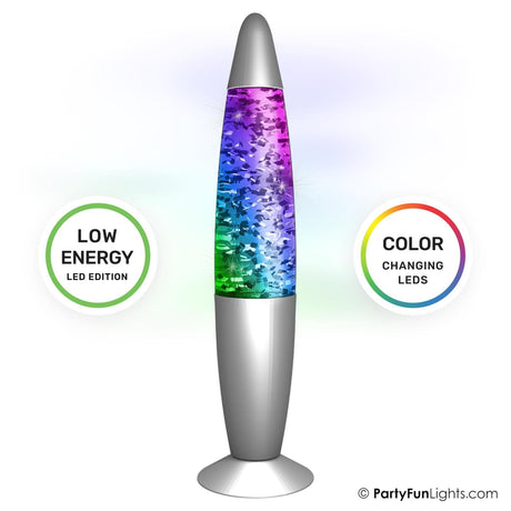 Partyfunlights - lampe à paillettes LED multicolore - technologie économe en énergie - change de couleur - hauteur 34 cm - incl. adaptateur