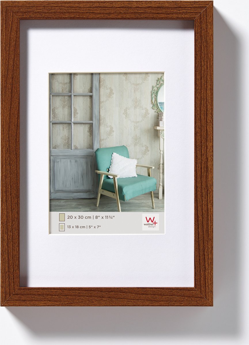 Walther Stockholm - cadre en bois mdf - format photo 15x20 cm - noyer