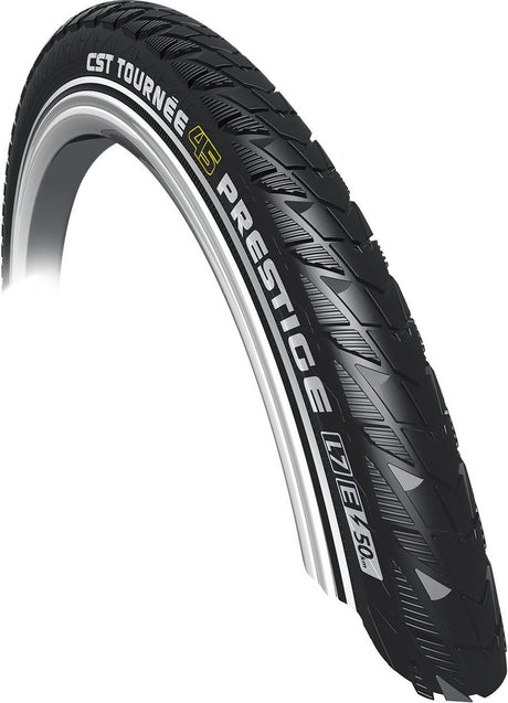 Out Tire CST Tourne Prestige 28 x 2,00 50-622 mm - noir avec réflexion