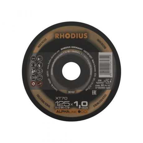 Disque de coupe 125x1 10 in