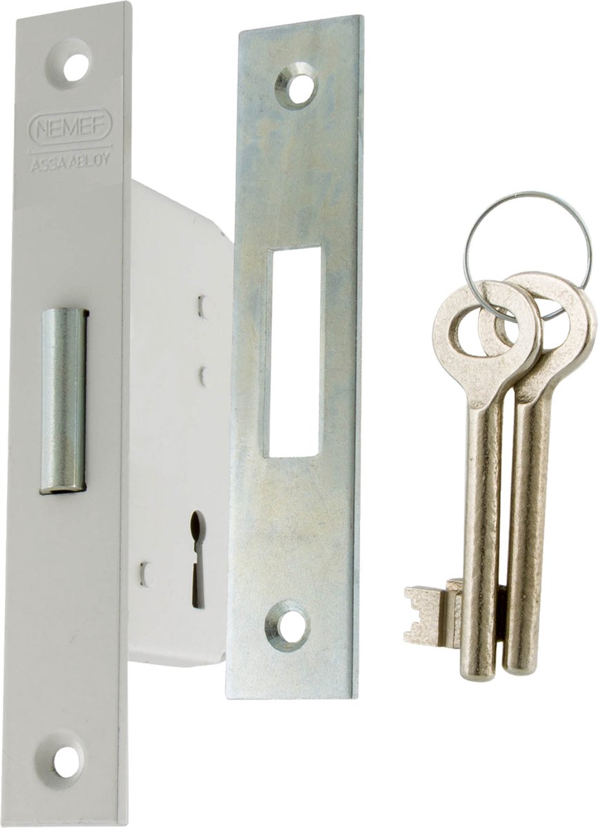 Nemef schuifdeurslot - type 605 40 - rechts en links - 153 x 25 mm - gelakt