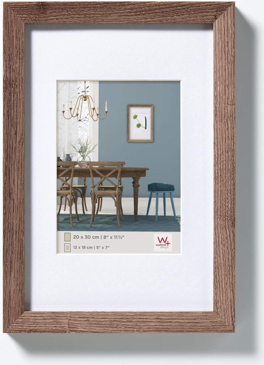 Walther fiorito - cadre en bois mdf - format photo 30x40 cm - noyer