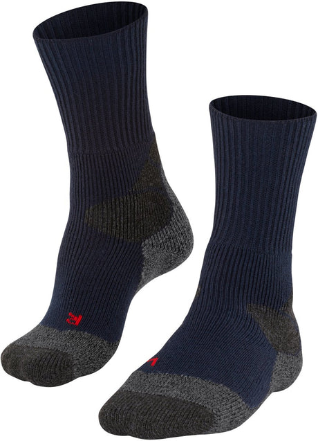 Falke tk-x expédition rembourrage ultra épais laine matériau fonctionnel chaussettes de randonnée hommes bleu - taille 39-41