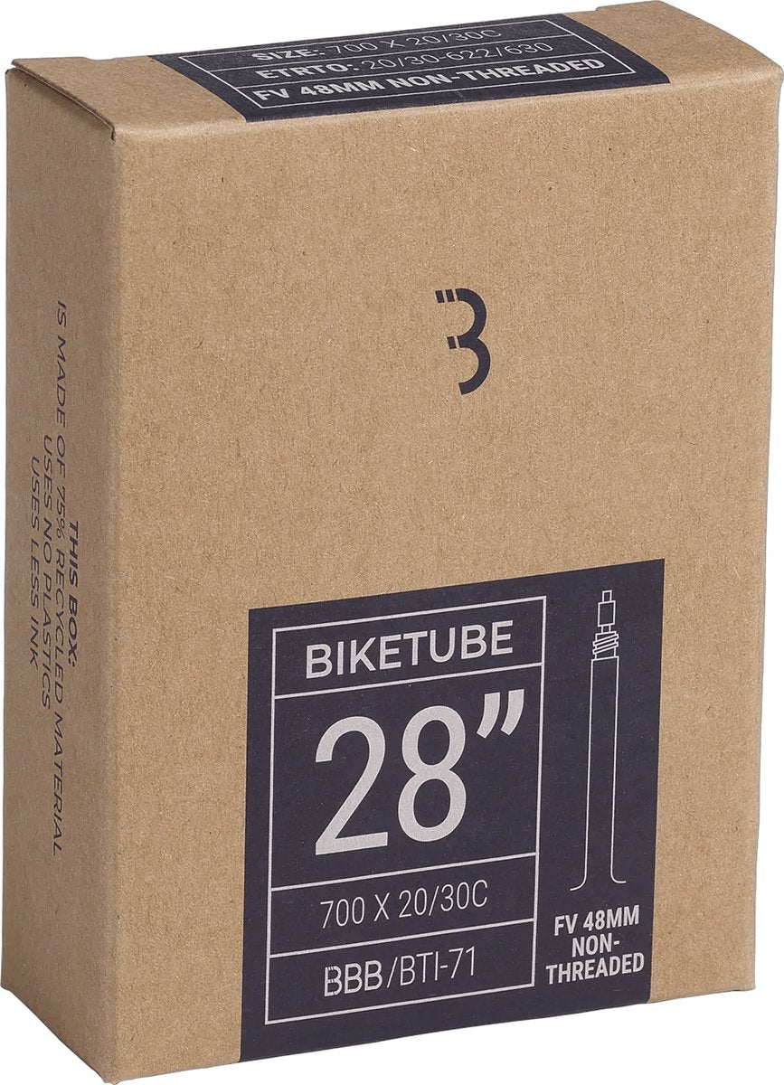 Bbb cycling binnenband racefiets gravelbike 28 inch - presta frans ventiel 33 mm - geschikt voor bandenmaat: 20 28-622 630 - fietsband biketube - bti-71