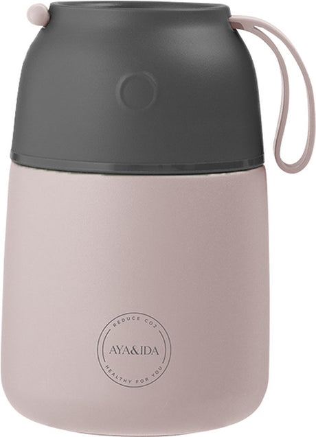 Aya ida - foodie - bouteille thermos - récipient alimentaire - 500ml - rose tendre