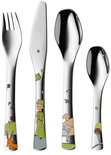 WMF kids le petit prince - set de couverts pour enfants - 4 pièces - acier inoxydable - passe au lave-vaisselle - design ergonomique