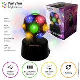 Partyfun lights lampe de table mini boule disco rotative