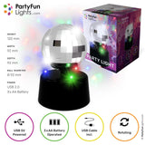 Partyfun lumières lampe de table mini miroir disco led rotation