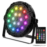 Lumières amusantes de fête, lumière disco, 18x LED de puissance multicolores