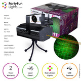 Lumières amusantes de fête, lumière laser usb led rouge vert