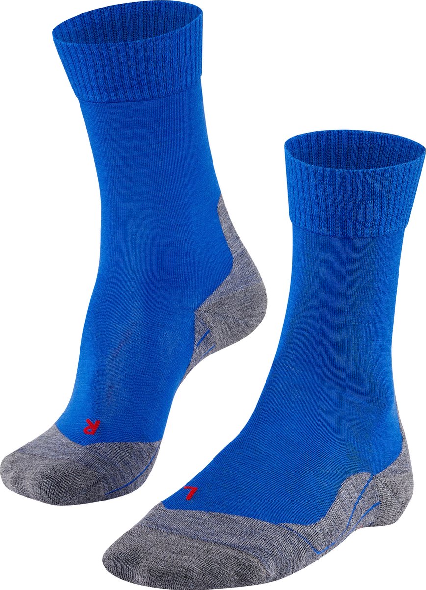 Falke tk5 chaussettes de marche en laine fine anti-ampoules en matériau fonctionnel hommes bleu - taille 44-45