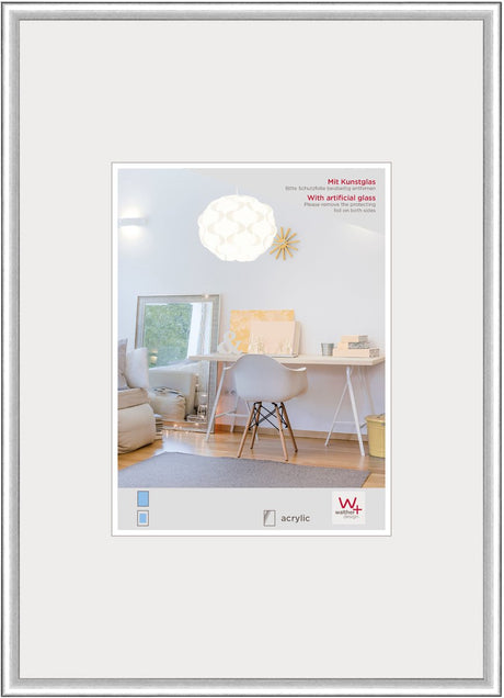Walther new lifestyle - cadre en plastique - format photo 30x40 cm - verre d'art - argent